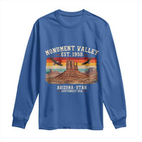 Retro Monument Valley Arizona Utah Sunset Established 1958 Long Sleeve Shirt Southwest Desert Eagle Road Trip Nature Souvenir