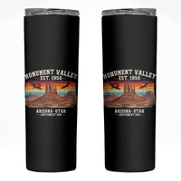 Retro Monument Valley Arizona Utah Sunset Established 1958 Skinny Tumbler Southwest Desert Eagle Road Trip Nature Souvenir