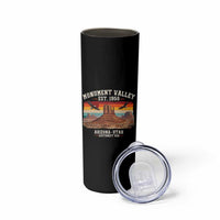 Retro Monument Valley Arizona Utah Sunset Established 1958 Skinny Tumbler Southwest Desert Eagle Road Trip Nature Souvenir