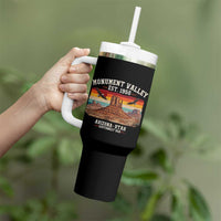Retro Monument Valley Arizona Utah Sunset Established 1958 Tumbler With Handle Southwest Desert Eagle Road Trip Nature Souvenir