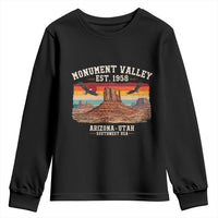 Retro Monument Valley Arizona Utah Sunset Established 1958 Youth Sweatshirt Southwest Desert Eagle Road Trip Nature Souvenir
