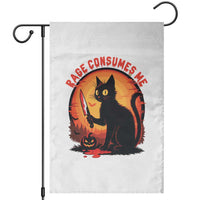 Funny Black Cat Halloween Funny Black Cat Murderous Cat With Knife Garden Flag Rage Is Consuming Me - Wonder Print Shop