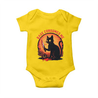 Funny Black Cat Halloween Funny Black Cat Murderous Cat With Knife Baby Onesie Rage Is Consuming Me - Wonder Print Shop