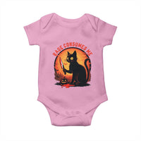 Funny Black Cat Halloween Funny Black Cat Murderous Cat With Knife Baby Onesie Rage Is Consuming Me - Wonder Print Shop