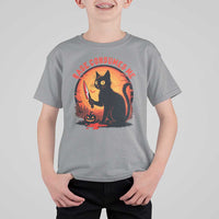 Funny Black Cat Halloween Funny Black Cat Murderous Cat With Knife T Shirt For Kid Rage Is Consuming Me - Wonder Print Shop