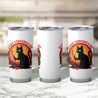 Funny Black Cat Halloween Funny Black Cat Murderous Cat With Knife Tumbler Cup Rage Is Consuming Me