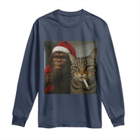 Funny Cat Selfie Bigfoot Christmas Sasquatch Long Sleeve Shirt - Wonder Print Shop