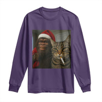 Funny Cat Selfie Bigfoot Christmas Sasquatch Long Sleeve Shirt - Wonder Print Shop