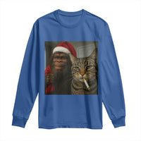 Funny Cat Selfie Bigfoot Christmas Sasquatch Long Sleeve Shirt - Wonder Print Shop