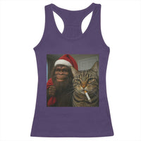Funny Cat Selfie Bigfoot Christmas Sasquatch Racerback Tank Top - Wonder Print Shop