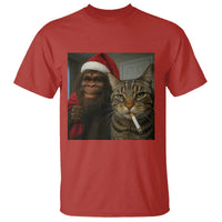 Funny Cat Selfie Bigfoot Christmas Sasquatch T Shirt - Wonder Print Shop