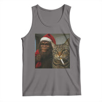 Funny Cat Selfie Bigfoot Christmas Sasquatch Tank Top - Wonder Print Shop