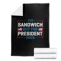 The Sandwich Guy for President 2028 Throw Blanket Free DC Funny Political Satire - Wonder Print Shop