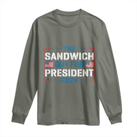 The Sandwich Guy for President 2028 Long Sleeve Shirt Free DC Funny Political Satire - Wonder Print Shop
