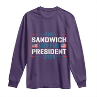 The Sandwich Guy for President 2028 Long Sleeve Shirt Free DC Funny Political Satire - Wonder Print Shop