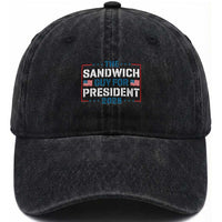 The Sandwich Guy for President 2028 Washed Cotton Baseball Cap Free DC Funny Political Satire