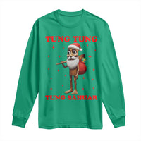 Funny Italian Brainrot Christmas Long Sleeve Shirt Tung Tung Tung Sahur Meme - Wonder Print Shop