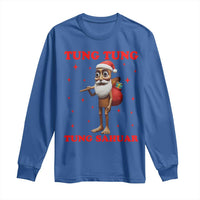 Funny Italian Brainrot Christmas Long Sleeve Shirt Tung Tung Tung Sahur Meme - Wonder Print Shop
