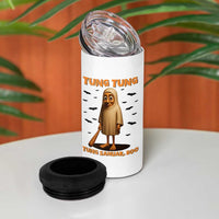 Funny Italian Brainrot Halloween 4 in 1 Can Cooler Tumbler Tung Tung Tung Sahur Meme - Wonder Print Shop