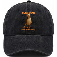 Funny Italian Brainrot Halloween Washed Cotton Baseball Cap Tung Tung Tung Sahur Meme