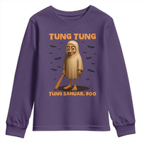 Funny Italian Brainrot Halloween Youth Sweatshirt Tung Tung Tung Sahur Meme - Wonder Print Shop