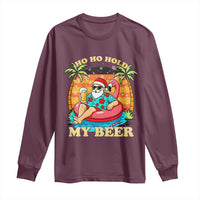 Santa Beer Christmas Long Sleeve Shirt Ho Ho Ho My Beer - Wonder Print Shop
