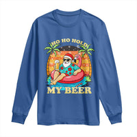 Santa Beer Christmas Long Sleeve Shirt Ho Ho Ho My Beer - Wonder Print Shop
