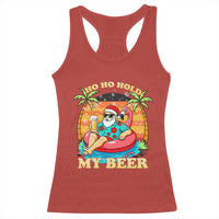 Santa Beer Christmas Racerback Tank Top Ho Ho Ho My Beer - Wonder Print Shop