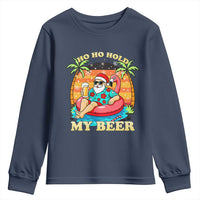 Santa Beer Christmas Youth Sweatshirt Ho Ho Ho My Beer - Wonder Print Shop