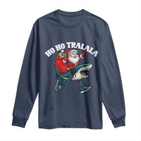 Tralalero Tralala Christmas Meme Long Sleeve Shirt Santa Xmas Ho Ho Ho - Wonder Print Shop