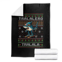 Tralalero Tralala Christmas Meme Throw Blanket Snowboard Ugly Xmas - Wonder Print Shop