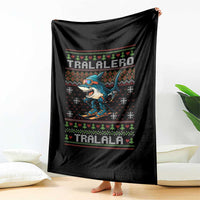 Tralalero Tralala Christmas Meme Throw Blanket Snowboard Ugly Xmas - Wonder Print Shop