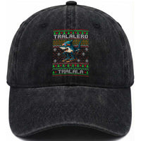 Tralalero Tralala Christmas Meme Washed Cotton Baseball Cap Snowboard Ugly Xmas