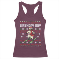 Jesus Christmas Meme Racerback Tank Top Snowboard Birthday Boy Ugly Xmas - Wonder Print Shop