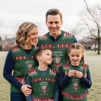 Ballerina Cappuccina Xmas V-Neck Knit Sweater Vest Italian Brainrot Meme - Wonder Print Shop