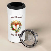 Cross Christian Christmas 4 in 1 Can Cooler Tumbler God Is Good All The Time - Wonder Print Shop