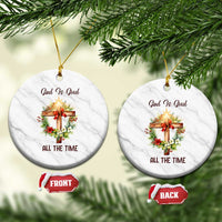 Cross Christian Christmas Ceramic Ornament God Is Good All The Time - Wonder Print Shop