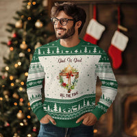 Cross Christian Xmas Ugly Christmas Sweater God Is Good All The Time - Wonder Print Shop
