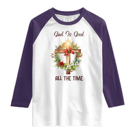 Cross Christian Christmas Raglan Shirt God Is Good All The Time - Wonder Print Shop