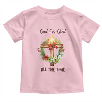 Cross Christian Christmas Toddler T Shirt God Is Good All The Time - Wonder Print Shop