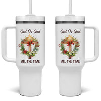 Cross Christian Christmas Tumbler With Handle God Is Good All The Time - Wonder Print Shop
