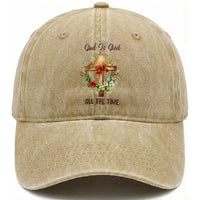 Cross Christian Christmas Washed Cotton Baseball Cap God Is Good All The Time