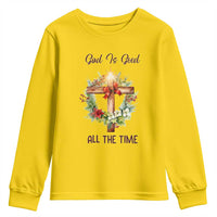 Cross Christian Christmas Youth Sweatshirt God Is Good All The Time - Wonder Print Shop