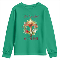 Cross Christian Christmas Youth Sweatshirt God Is Good All The Time - Wonder Print Shop