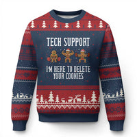 Tech Support Funny Xmas Ugly Christmas Sweater Gingerbread I Am Here To Delete Your Cookies - Wonder Print Shop