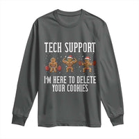 Tech Support Funny Christmas Long Sleeve Shirt Gingerbread I Am Here To Delete Your Cookies - Wonder Print Shop