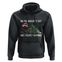 Funny Cat Christmas Hoodie On The Naughty List And I Regret Nothing - Wonder Print Shop