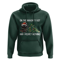Funny Cat Christmas Hoodie On The Naughty List And I Regret Nothing - Wonder Print Shop