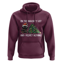 Funny Cat Christmas Hoodie On The Naughty List And I Regret Nothing - Wonder Print Shop