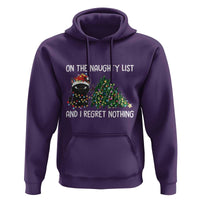 Funny Cat Christmas Hoodie On The Naughty List And I Regret Nothing - Wonder Print Shop